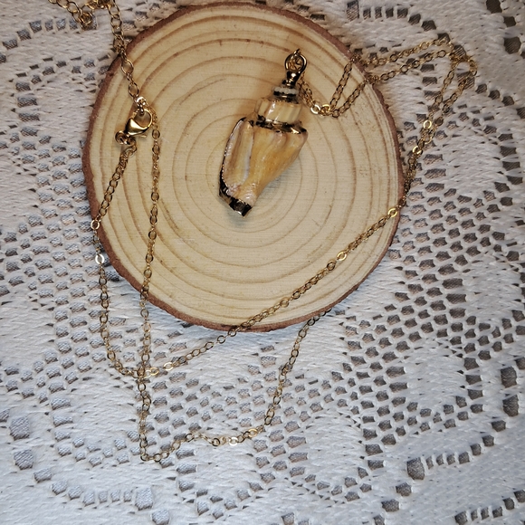 Artisan Jewelry - Artisan Gold Plated Conch Shell w/ 14k Goldfilled Necklace
